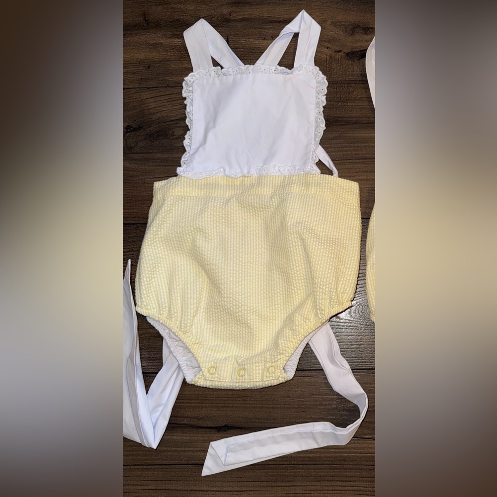 Yellow and White Sunsuit